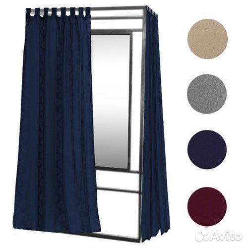 Штора, размер 1450х2000 мм (2 шт) синий