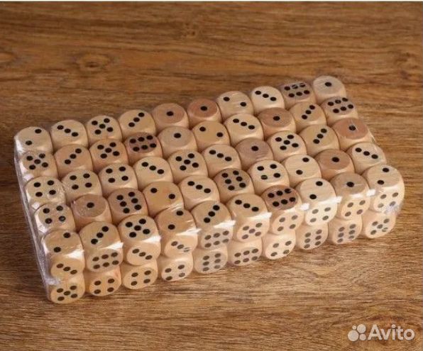Кости игральные, 2.5 х 2.5 см Дерево