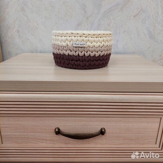 Набор вязаных корзинок для хранения