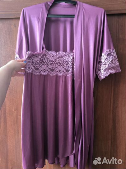 Платье сорочка + халатик 48