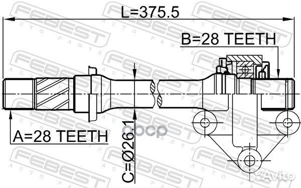 0512-CP полуось правая 28X375X28 Mazda 323 BJ