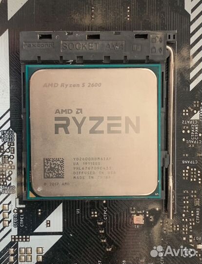 Процессор Ryzen 5 2600 + кулер + мат. плата