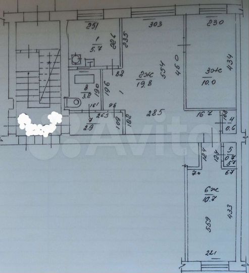 3-к. квартира, 53,6 м², 1/4 эт.
