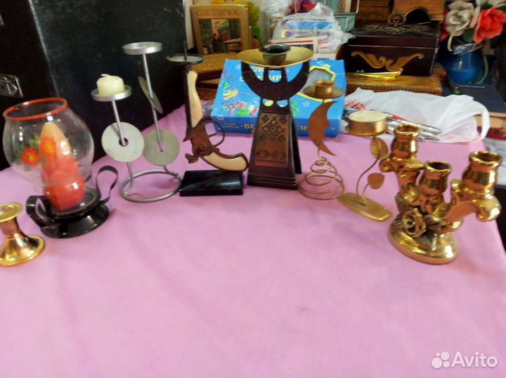 Подсвечники латунь керамика СССР
