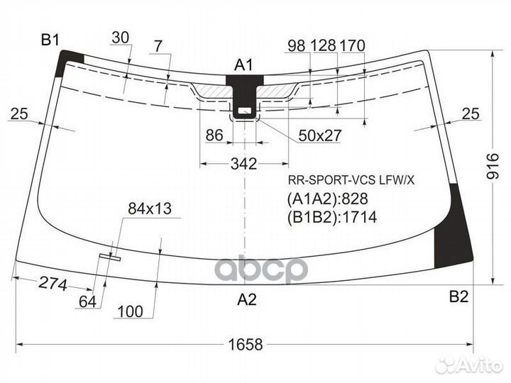 Стекло лобовое + дд LR range rover sport 05-09