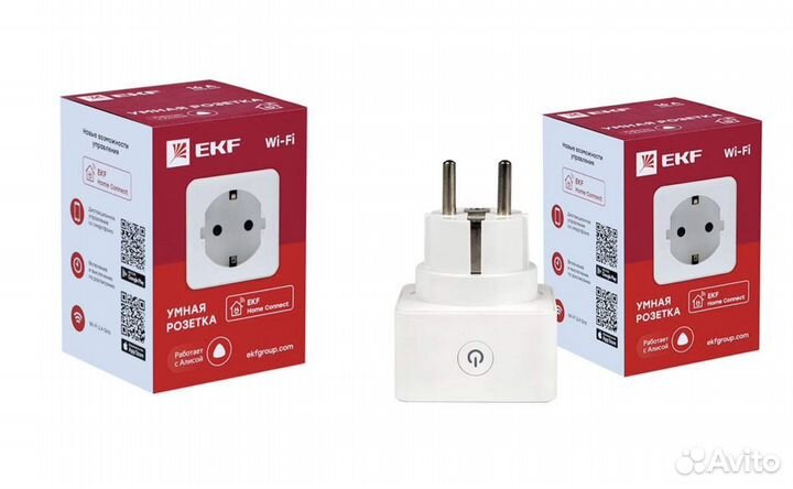 Умная розетка EKF Connect RCS-1-WF, Wi-Fi