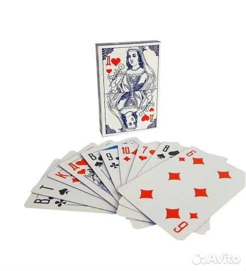Карты игральные с пластиковым покрытием, 1 колода