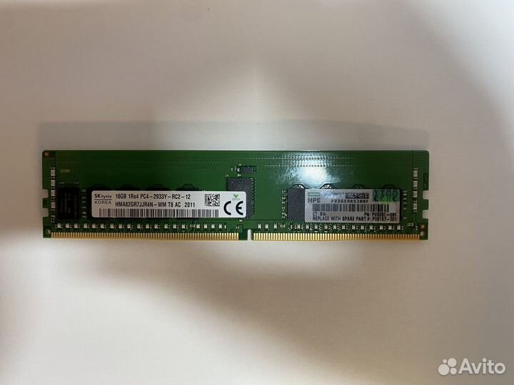 P06187-001 Оперативная память HPE 16GB 1RX4 DDR4