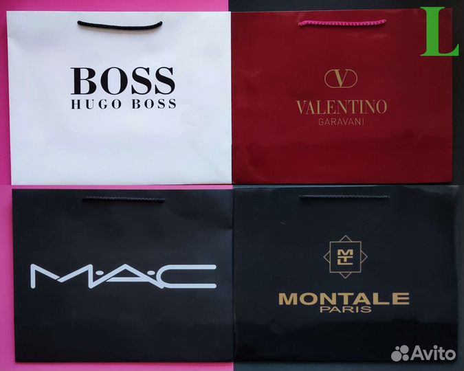 Брендовые пакеты (L) подарочные в ассортименте