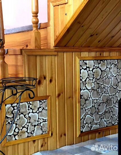 Панно из спилов можжевельника