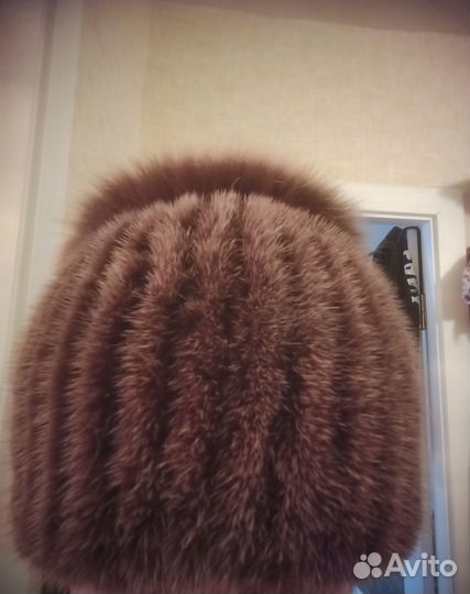 Шапка норковая вязаная