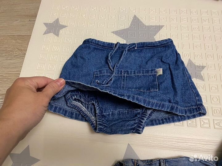 Одежда джинсовая для девочки пакетом 80 86 92