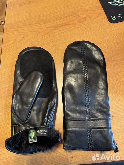 Варежки кожаные мужские