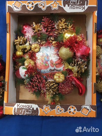 Новогодний венок новый ручная работа
