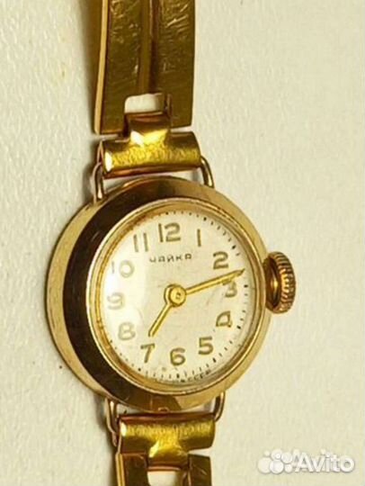 Золотые часы с браслетом Чайка СССР