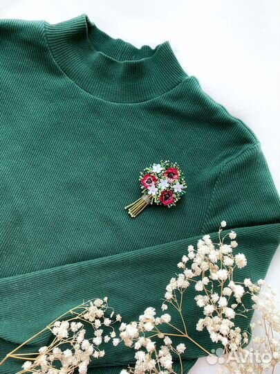 Брошь Букет