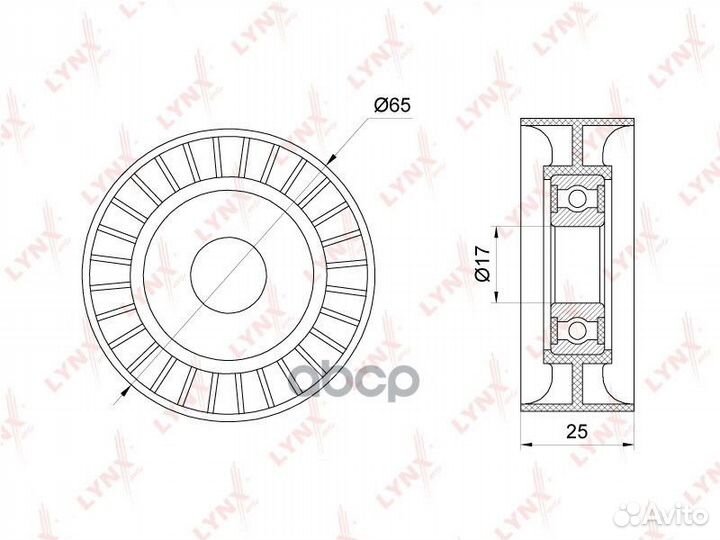 Ролик натяжной приводного ремня PB5365 lynxauto