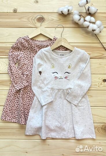 Платье c&a с длинными рукавами девочке 92см