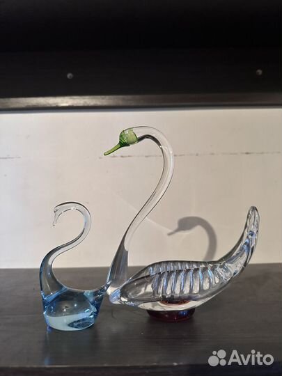 Статуэтки лебедь стекло СССР