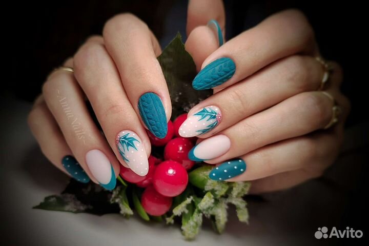 Наращивание ногтей, покрытие гель лаком, маникюр