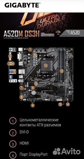 Материнская плата A520m ds3h