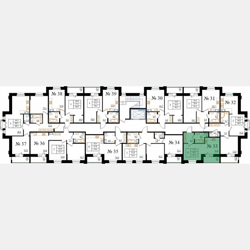 Квартира-студия, 32,3 м², 4/8 эт.