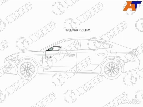 Стекло форточки hyundai sonata DN8 19