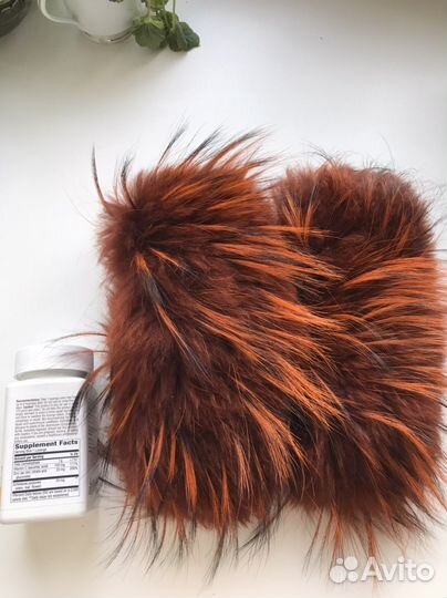 Воротник енот и нарукавники