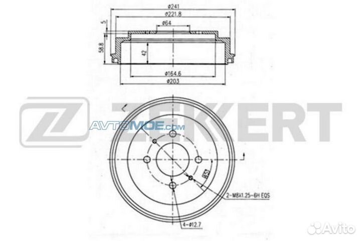 Барабан торм. зад. Mitsubishi Carisma 95- Colt IV