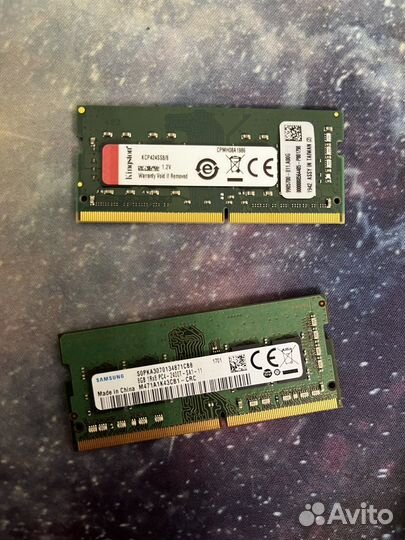 2 планки оперативки ddr4 2400 MHz по 8 gb