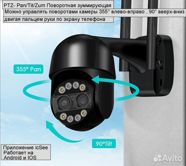 Камеры уличная, 8Мп автозум автослежение бинокль