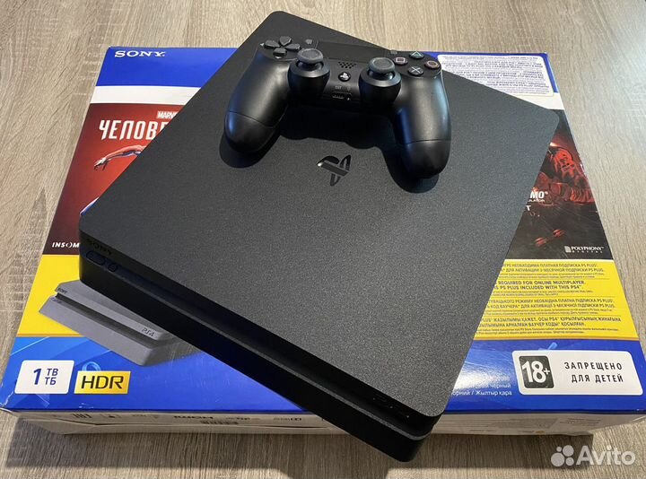 Sony PS4 Slim 1tb Гарантия/2геймпада/PSplus