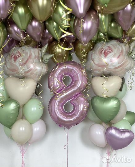 Воздушные шарики с гелием на выписку