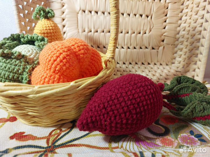 Вязаные игрушки/вязанные овощи/развивающие игрушки