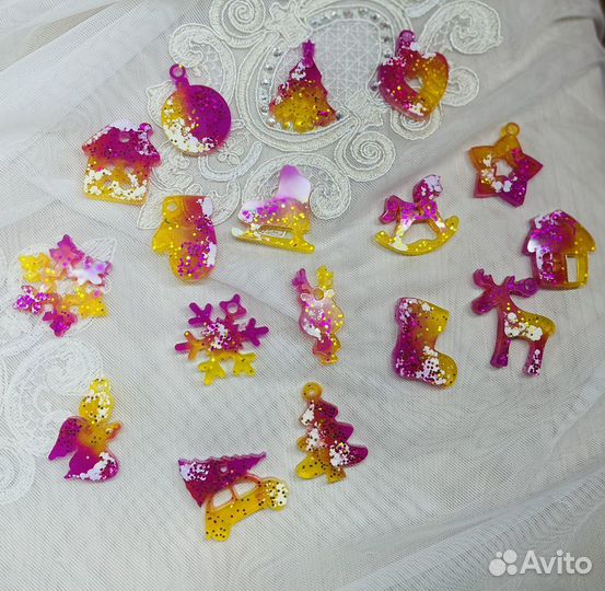 Набор елочных игрушек 17 шт из смолы