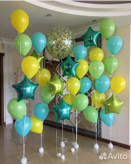 Шары гелиевые, воздушные, свадьба, юбилей