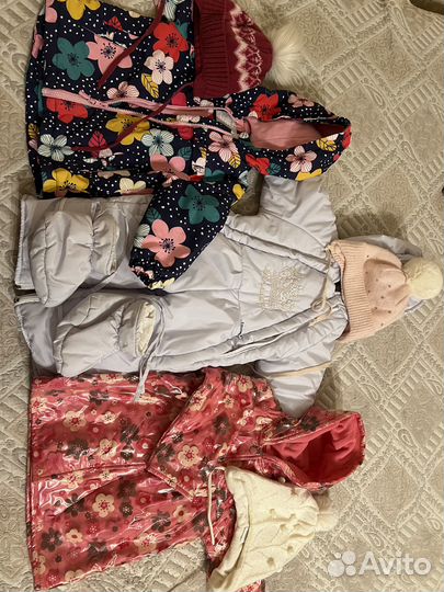Зимние вещи на девочку пакетом 0-3 года