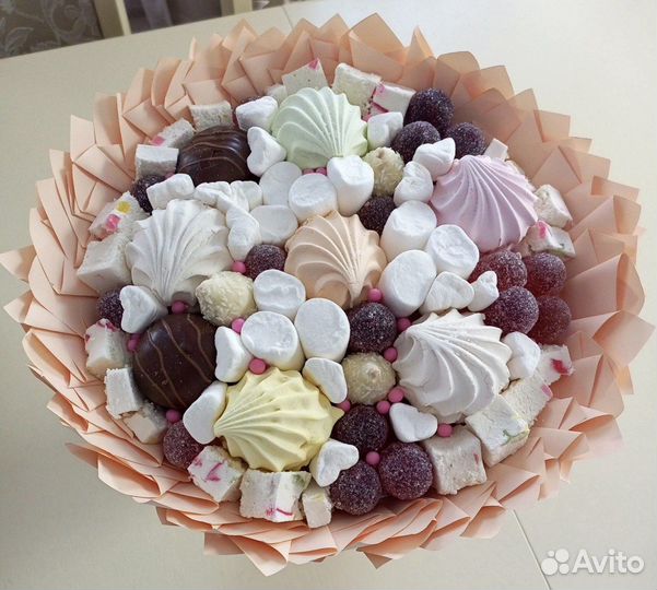 Съедобные букеты из зефира, конфет/сладкие букеты