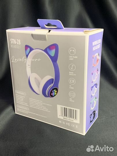 Детские светящиеся наушники с ушками