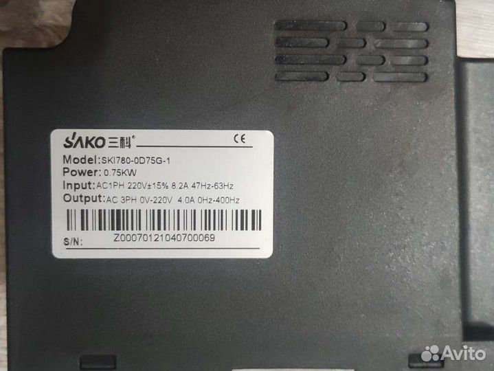 Однофазный векторный инвертор 0.75 kw