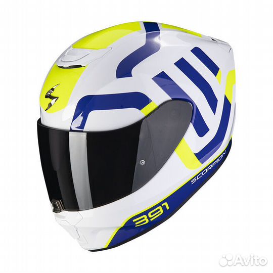 Scorpion Exo 391 Arok Мотошлем White Blue Yellow Б