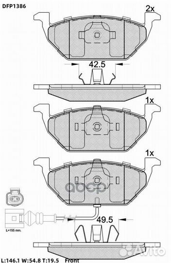 Колодки тормозные передние audi A3 97/VW G4/SK