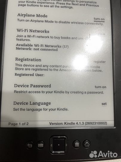 Электронная книга Kindle 4 Model No: D01100