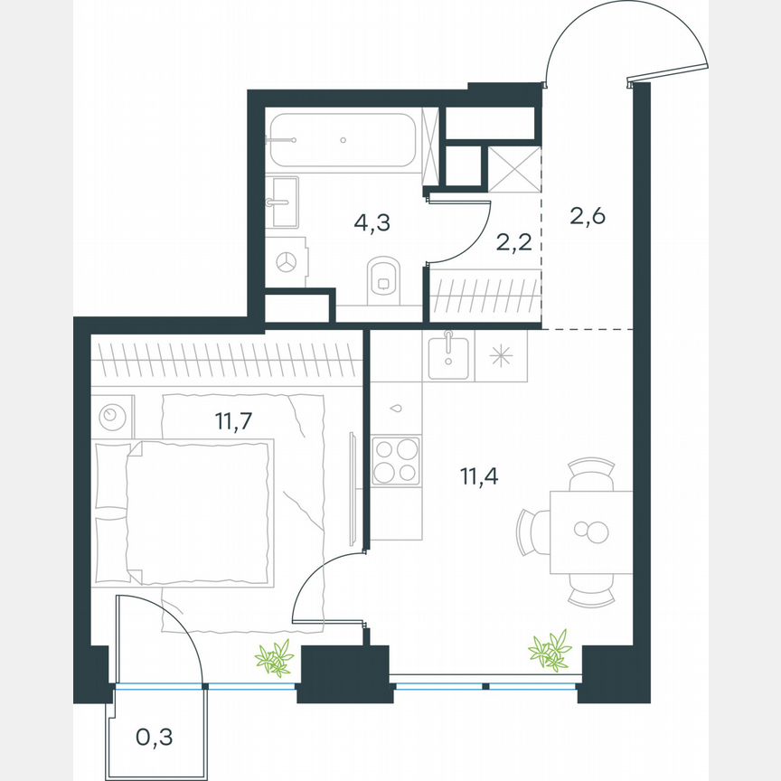 1-к. квартира, 32,5 м², 19/64 эт.