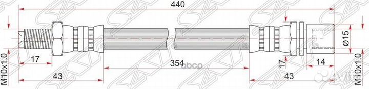 Шланг тормозной задний (Таиланд) toyota hilux/L