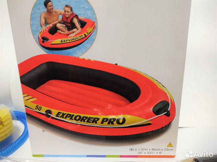 Новая надувная лодка Intex Explorer Pro 50 + весла