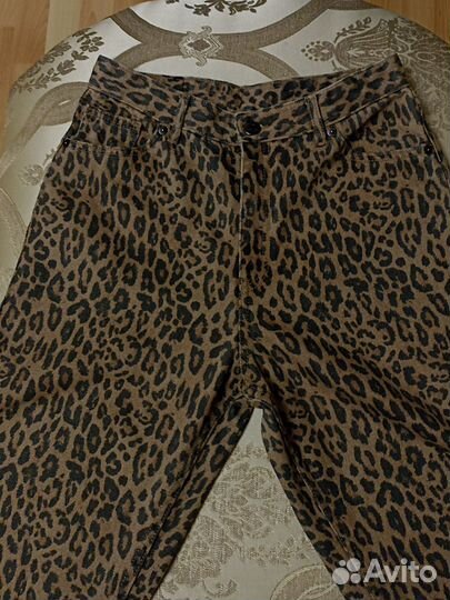 Джинсы леопардовые monki 44-46