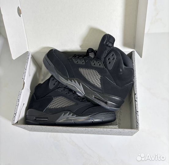 Кроссовки air jordan 5 retro чёрные