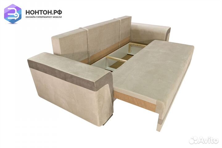 Диван еврокнижка Марракеш бежевый / коричневый