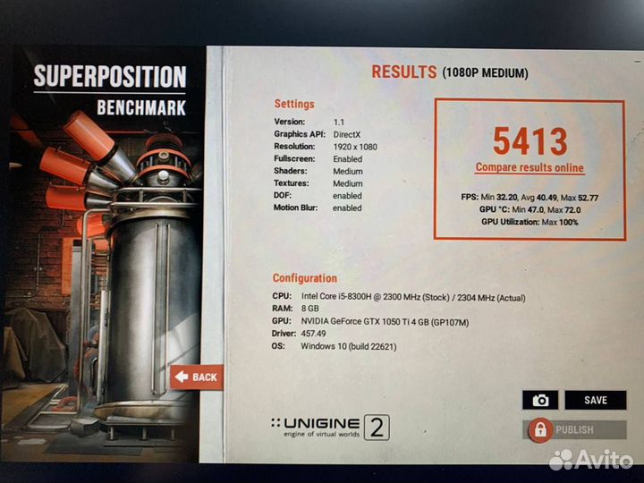 Ноубук Lenovo Legion Core i5-8/ gtх 1050 Ti 4Gb